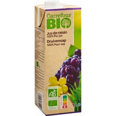 CARREFOUR BIO Pur Jus de Raisin 1 L