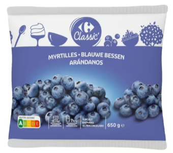 CARREFOUR Myrtilles Surgelées 650g
