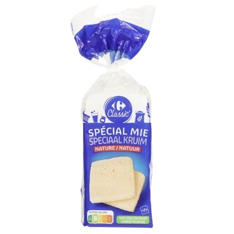 DULCESOL Pain de Mie Sans Croûte 0% 16 Tranches 450 g Décongelé