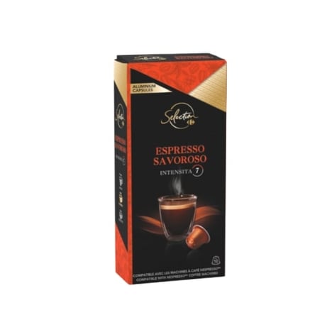 CARREFOUR Capsules Café Espresso Savoroso Boîte de 10