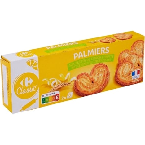 CARREFOUR Biscuits Palmiers au Citron 100 g