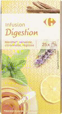 CARREFOUR Infusion Après-Repas Citron Pack de 25 Sachets