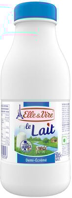 ELLE & VIRE Lait Demi-Écrémé UHT 50 cl