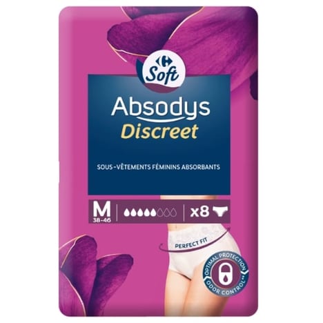 CARREFOUR Culottes Discreet Taille Medium 8 unités