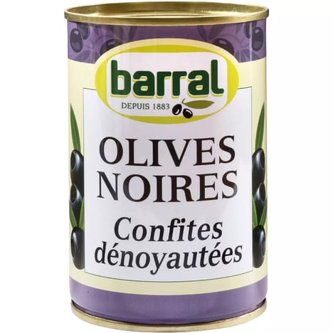 BARRAL Olives Noires Dénoyautées Boîte 5/1