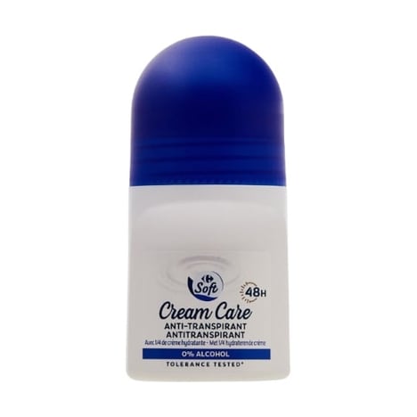 CARREFOUR Déodorant Roll-On Crème Care Sans Alcool 50 ml