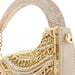 Anaar LEO ANNETTE Metallic Gold Chain Embellished Clutch Bag