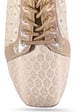 Anaar Pitara Wedge Sneakers – Off-White Brocade & Satin Hand-Embroidered Wedges