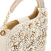 Anaar Swan Annette Clutch – White Floral Metallic & Pearl Embellished Handbag