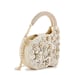 Anaar Swan Annette Clutch – White Floral Metallic & Pearl Embellished Handbag
