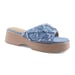 Anaar Blue Dahlia Distressed Denim Embellished Open Sandals – Casual & Occasion Wear