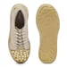 Anaar Dapper Diva Classic Sneakers – Handcrafted Gold Satin Flat Sneakers with Bead & Sequin Embellishments