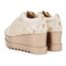 Anaar Buttercream Bliss Wedge Sneakers – Handcrafted Satin Bridal Sneakers with Sequin Floral Detailing