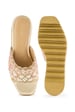 Anaar Vintage Wink Sandals – Handcrafted Raw Silk Open Sandals with Pearl & Sequin Embroidery