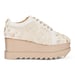 Anaar Buttercream Bliss Wedge Sneakers – Handcrafted Satin Bridal Sneakers with Sequin Floral Detailing