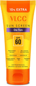 VLCC Water-Resistant SPF 60 PA+++ Sunscreen Gel Crème – Lightweight, Sweat & Water-Proof Gel with Niacinamide, Ceramides & Vitamin E (100 g)
