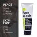 Ustraa Face Wash Acne Control - With Neem & Charcoal - 200g - Oil control, Prevents Acne, Especially for Oily skin | Keeps Face Non-sticky, Non-oily | No SLS, No Paraben