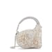 Anaar Pom Pom Annette Clutch – Multi-Floral Embellished Bridal Satin Handbag