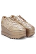 Anaar Cinnamon Sugar Wedge Sneakers, Womens Festive, Special Occasion And Partywear Premium Shoes
