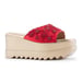Anaar Scarlet Fever Sandals – Handcrafted Red Satin Open Sandals with Bead & Stone Embroidery
