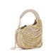 Anaar LEO ANNETTE Metallic Gold Chain Embellished Clutch Bag