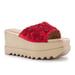 Anaar Scarlet Fever Sandals – Handcrafted Red Satin Open Sandals with Bead & Stone Embroidery