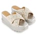 Anaar Luna Sandals – Handcrafted Raw Silk Open Sandals with Pearl Embellishments