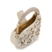 Anaar Swan Annette Clutch – White Floral Metallic & Pearl Embellished Handbag